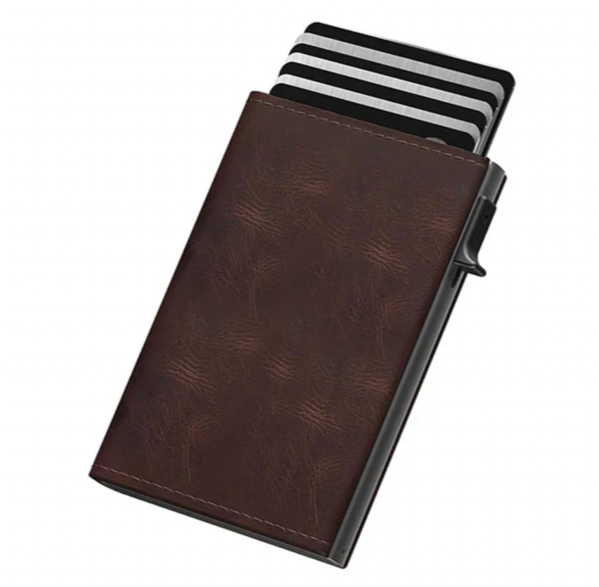 Porta-Cartões RFID Anti-Clonagem - Minimalista, Sofisticado e com sistema Pop-Up Porta-Cartões RFID Anti-Clonagem - Minimalista, Sofisticado e com sistema Pop-Up